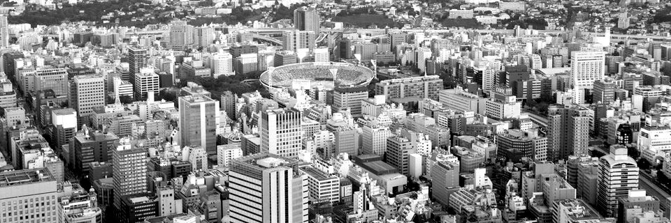 Cityscape of Yokohama, hand-developed on film